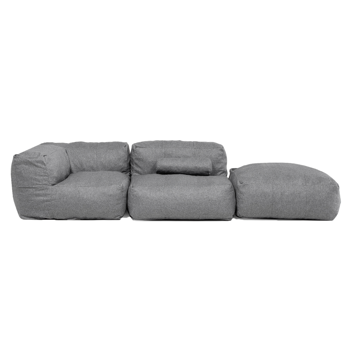 Sofá Pouf Seccional Gris
