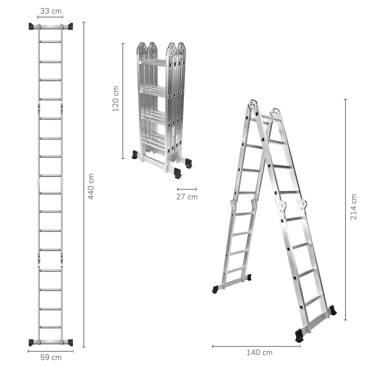 Escalera Plegable Multipropósito 16 Peldaños