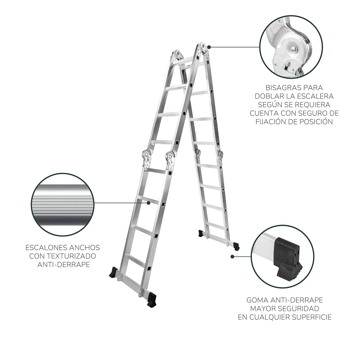 Escalera Plegable Multipropósito 16 Peldaños