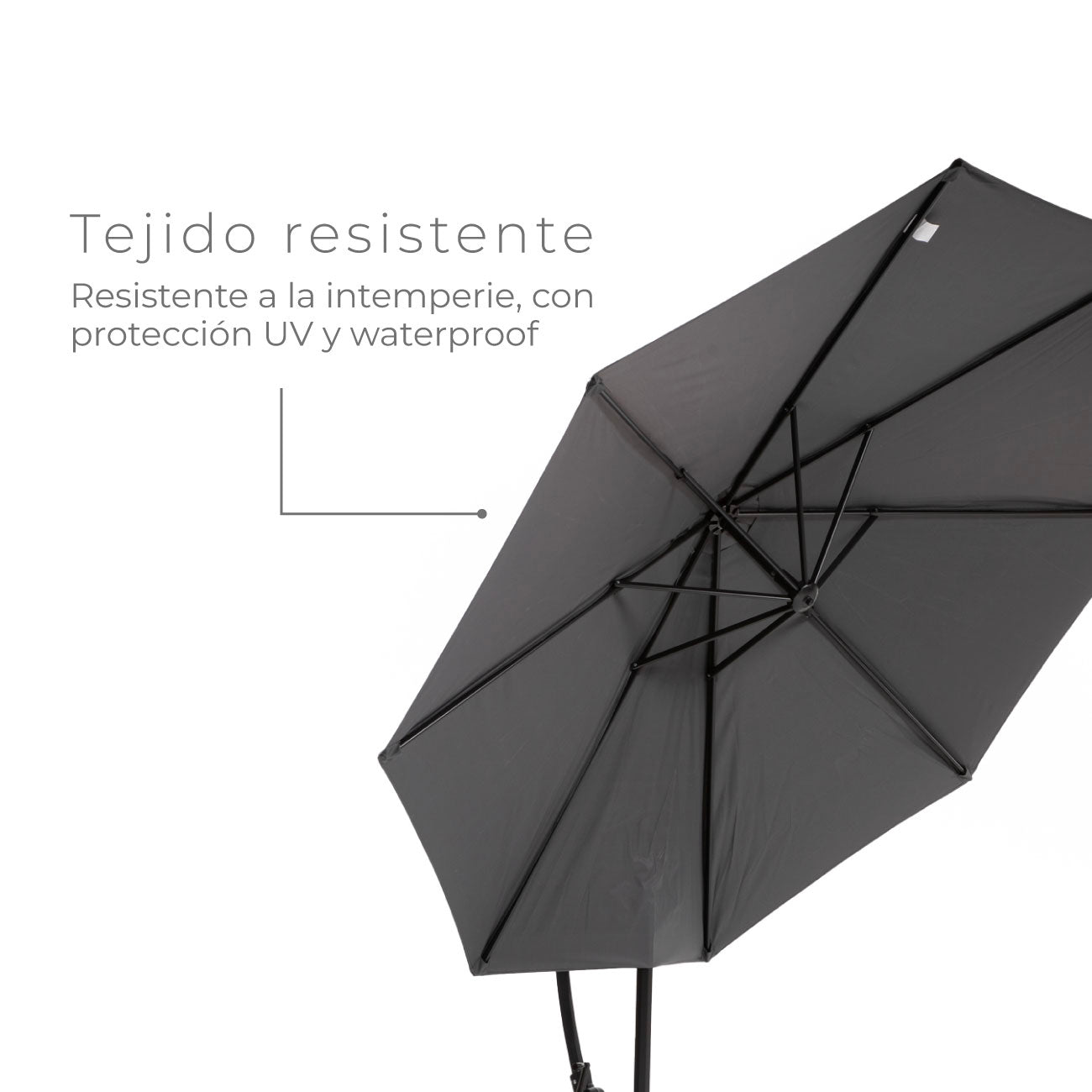 Quitasol Lateral Con Base 300 Cm Gris Grafito