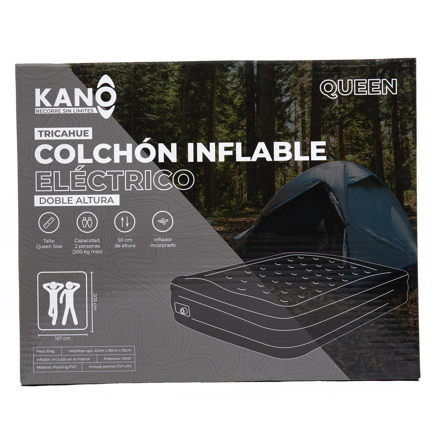 Colchón Inflable Eléctrico Queen Tricahue