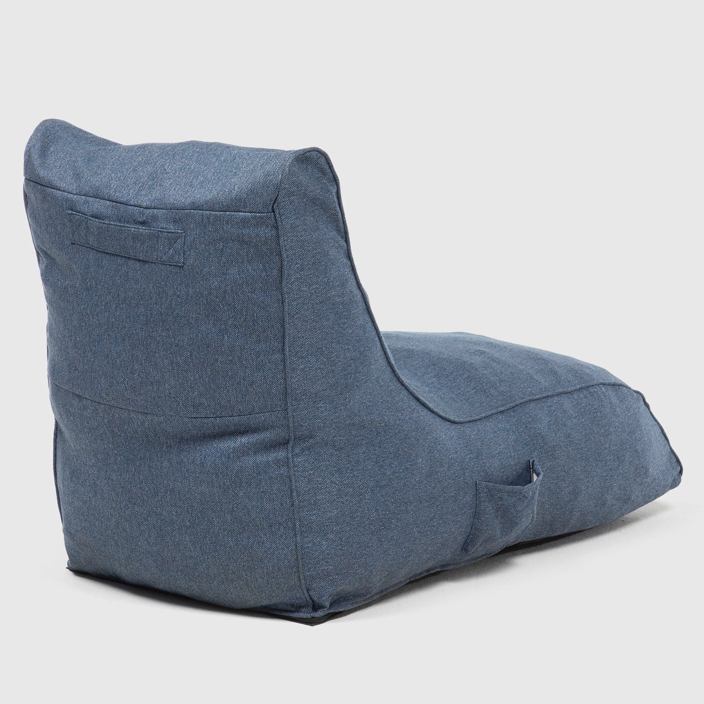 Sofá Pouf / Puff Azul Largo Con Respaldo