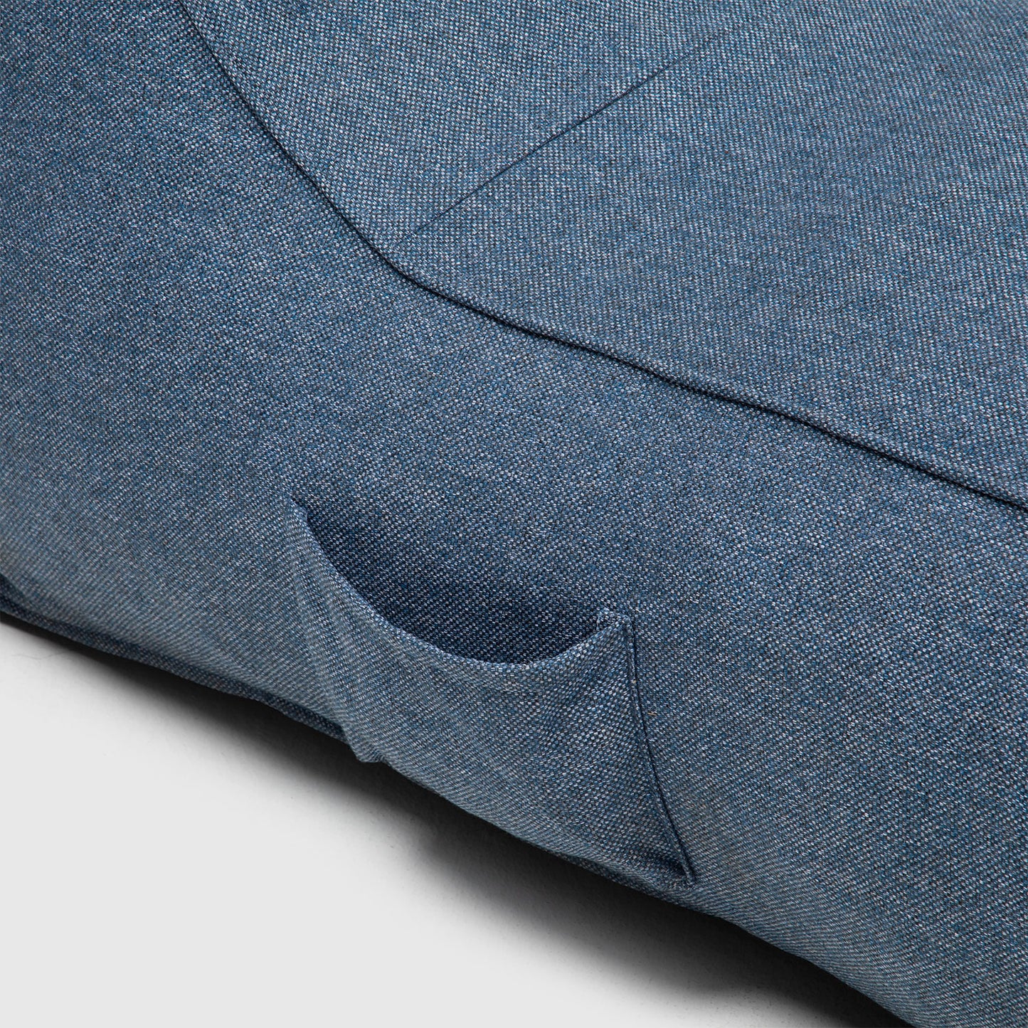 Sofá Pouf / Puff Azul Largo Con Respaldo