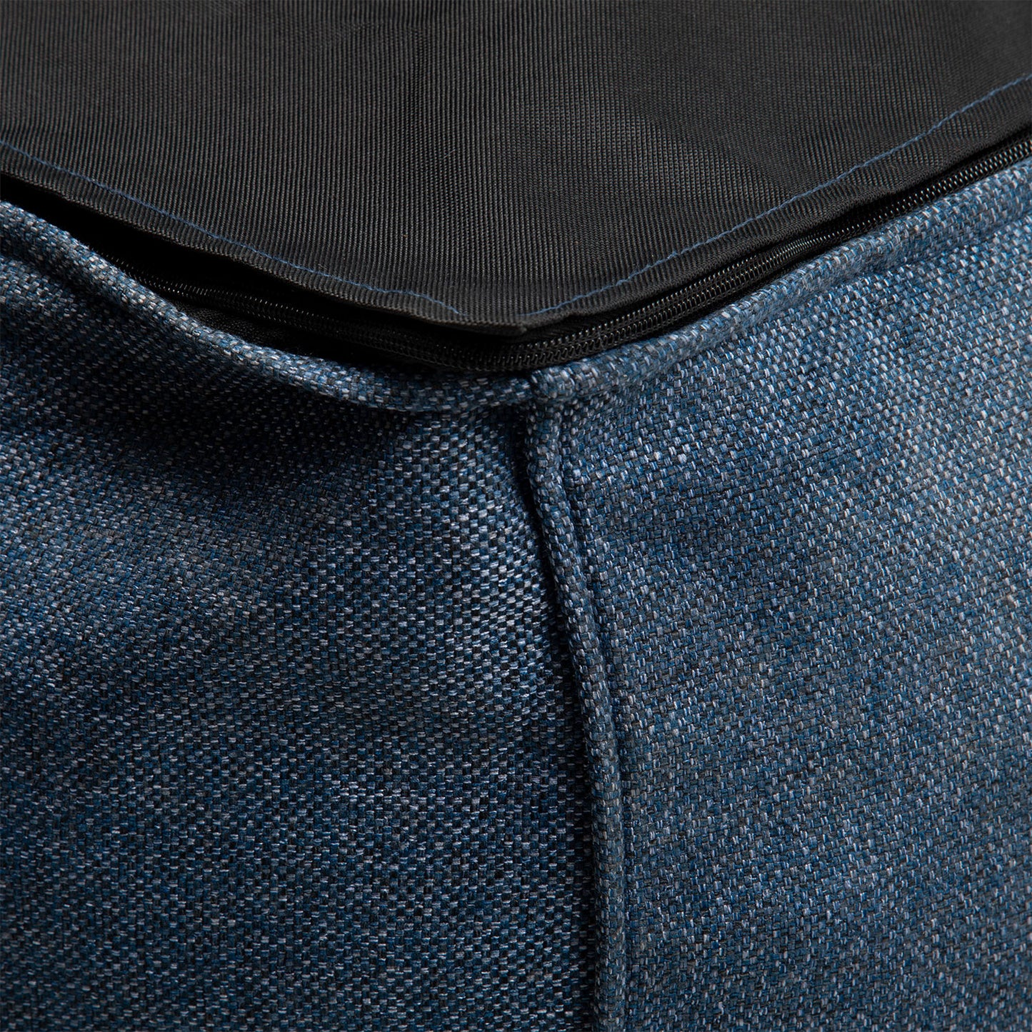 Sofá Pouf / Puff Azul Largo Con Respaldo