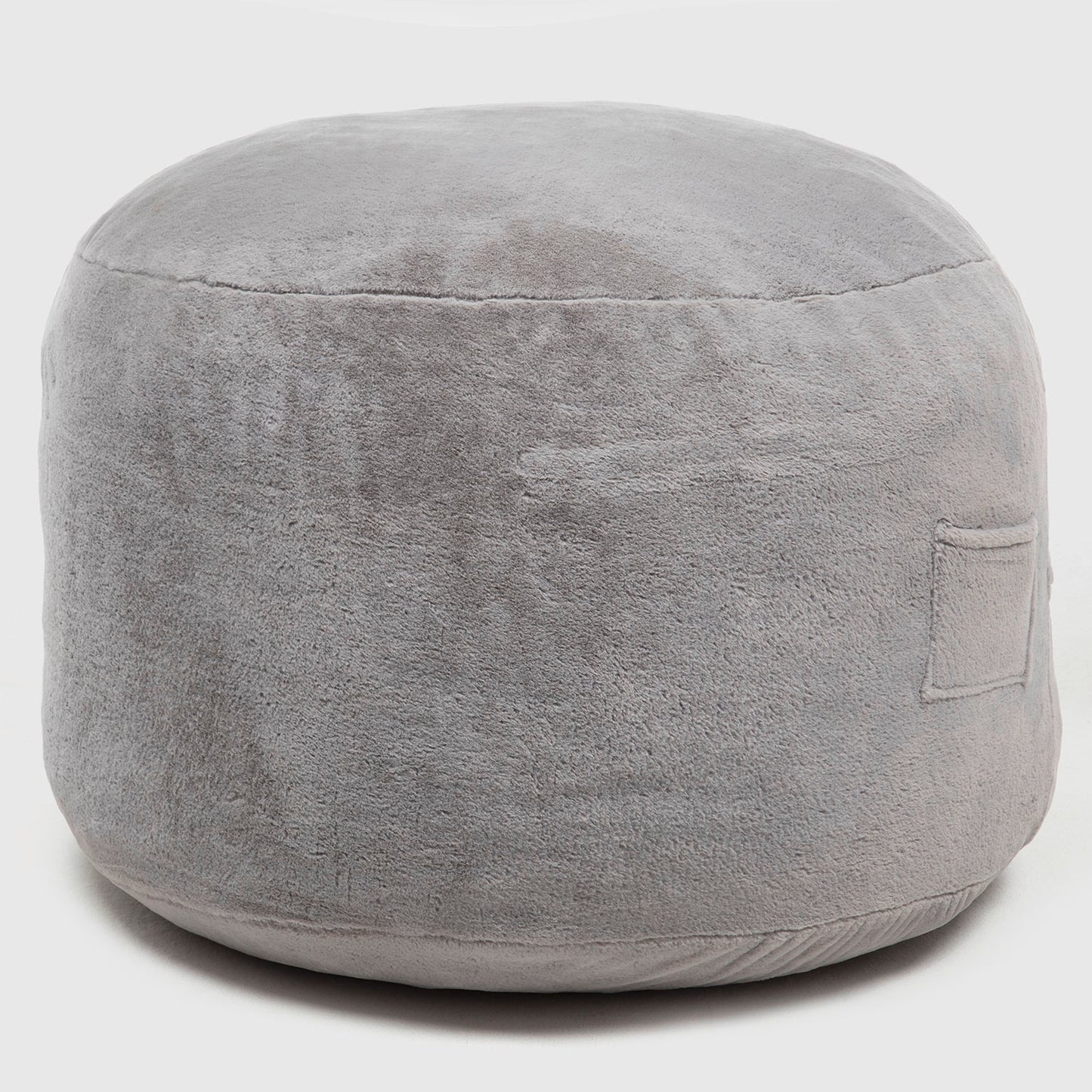Pouf / Puff Faux Redondo Gris