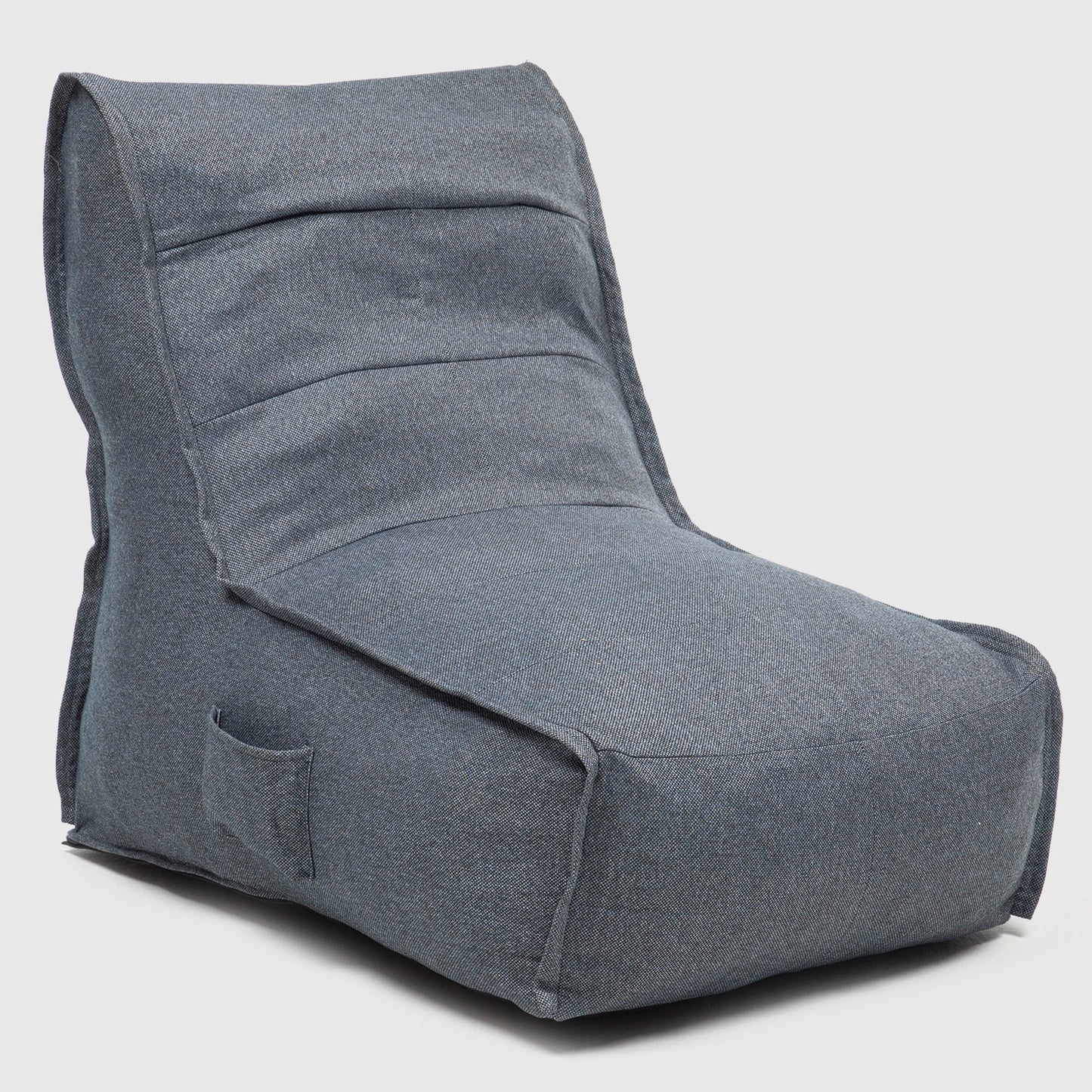 Sillón Pouf / Puff Gris Con Respaldo Relan