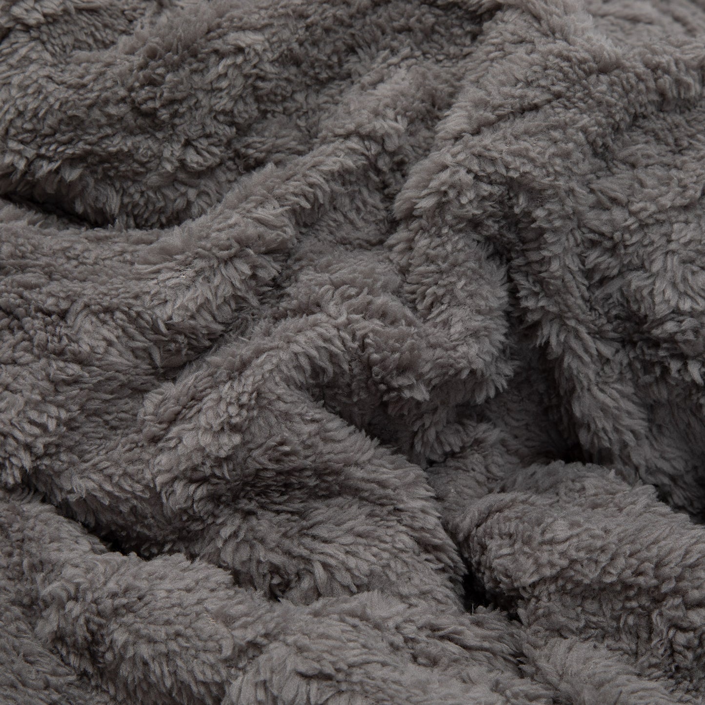 Manta Sherpa Jacquard Gris 1,5 Plaza