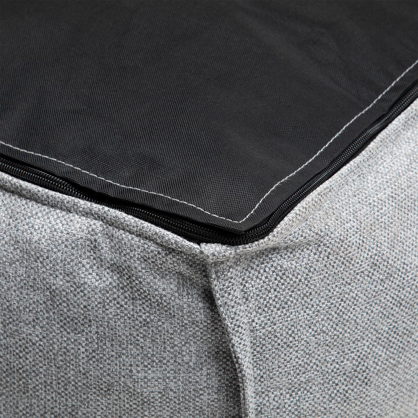 Sillón Pouf con Apoya Pies Gris