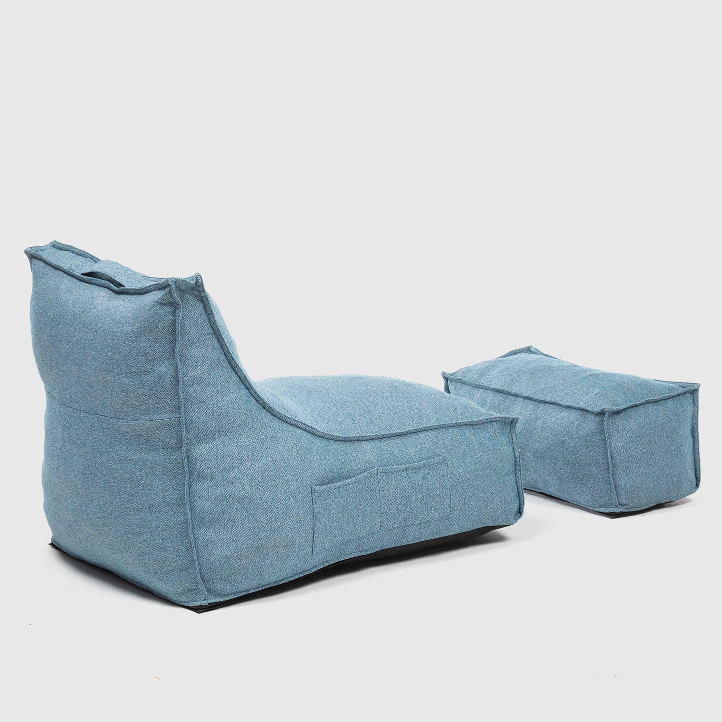 Sillón Pouf / Puff con Apoya Pies Celeste