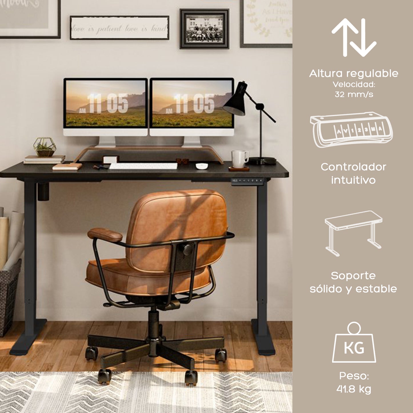 Escritorio Eléctrico Standing Desk Black Pro