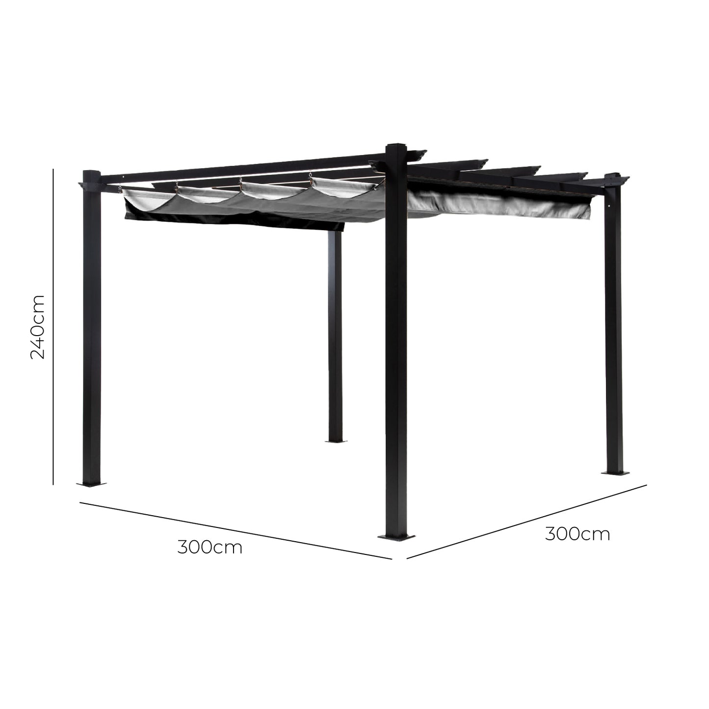 Pérgola Grey Shelter Retráctil 3x3 Mts