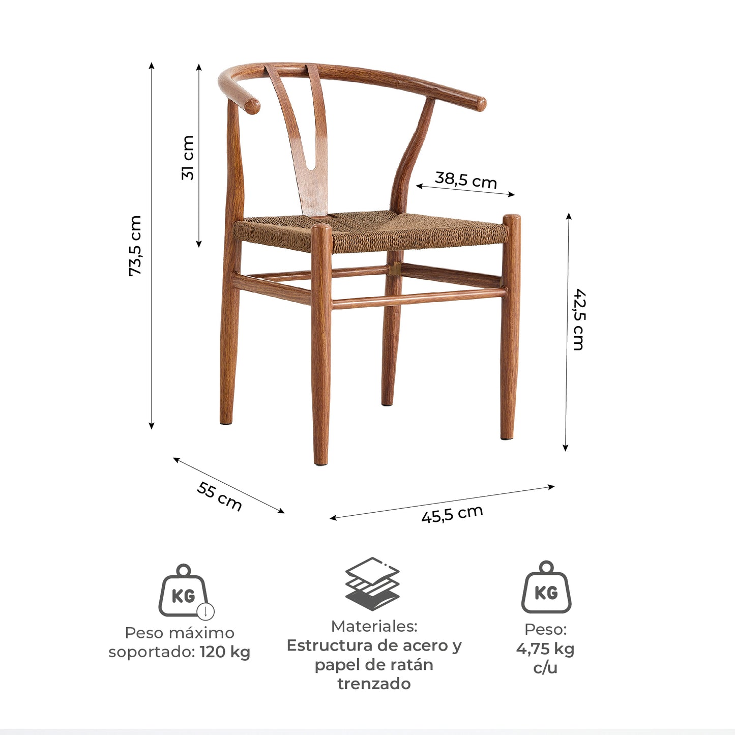 Set de 2 Sillas Wishbone Makati