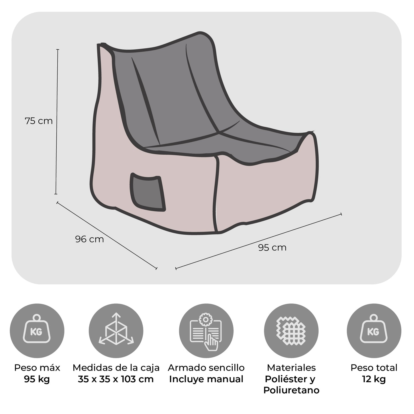 Sillón Pouf Velvet R2