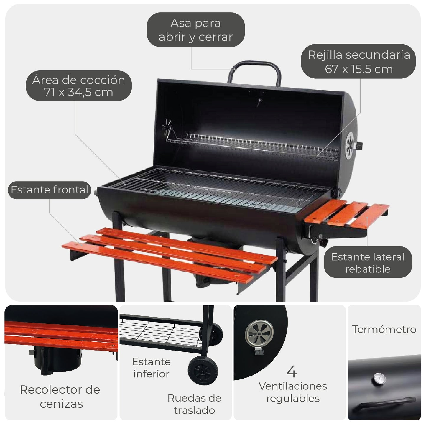 Parrilla Tambor BBQ Wood