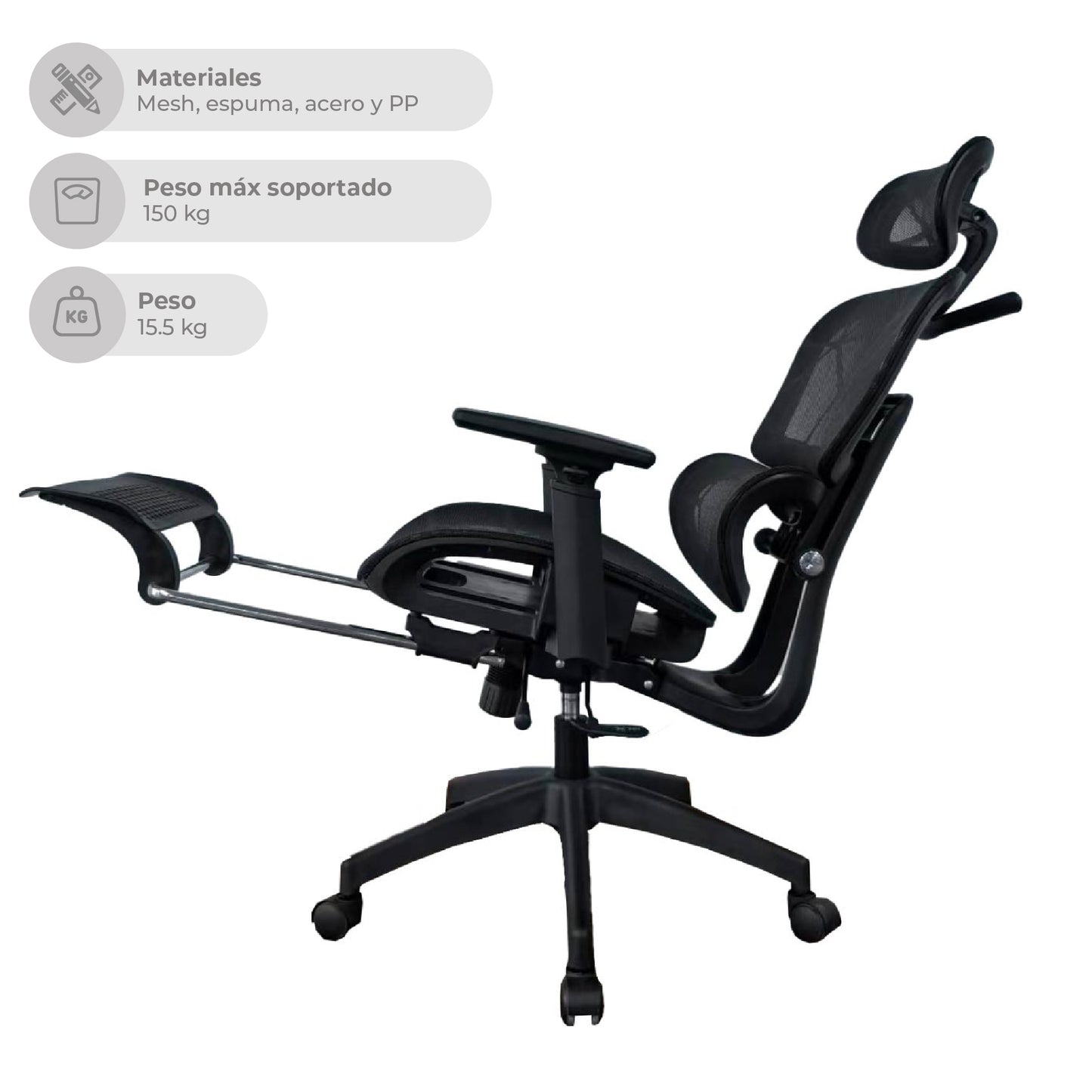 Silla de escritorio con Reposapies Ergonomus ErgoPro