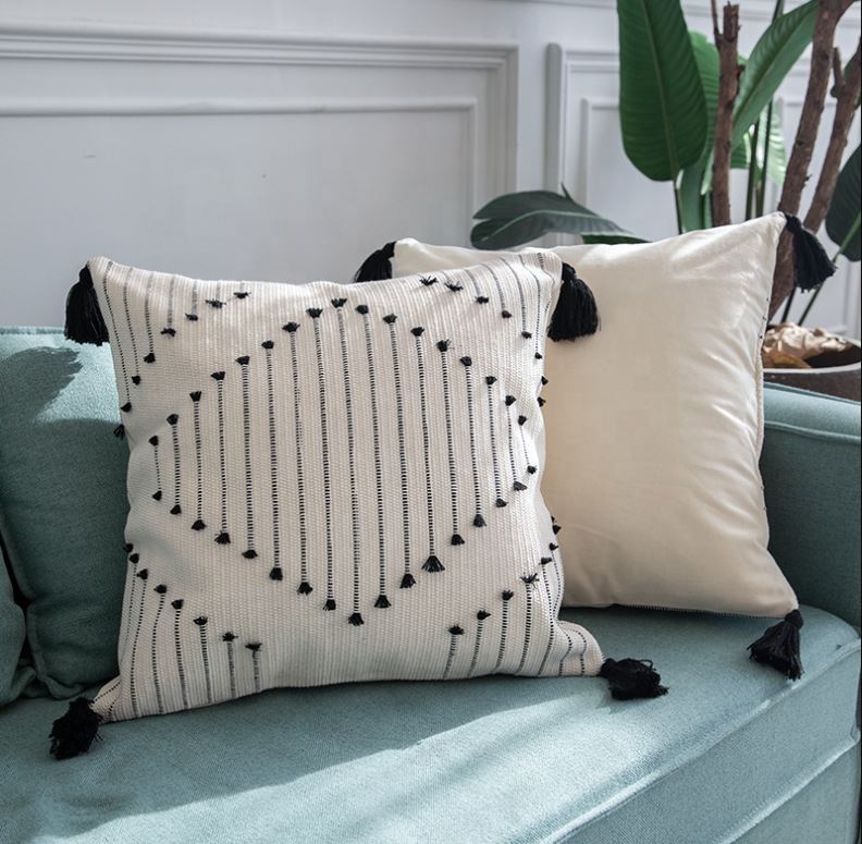 Funda de Cojín Deco Negro 45 x 45