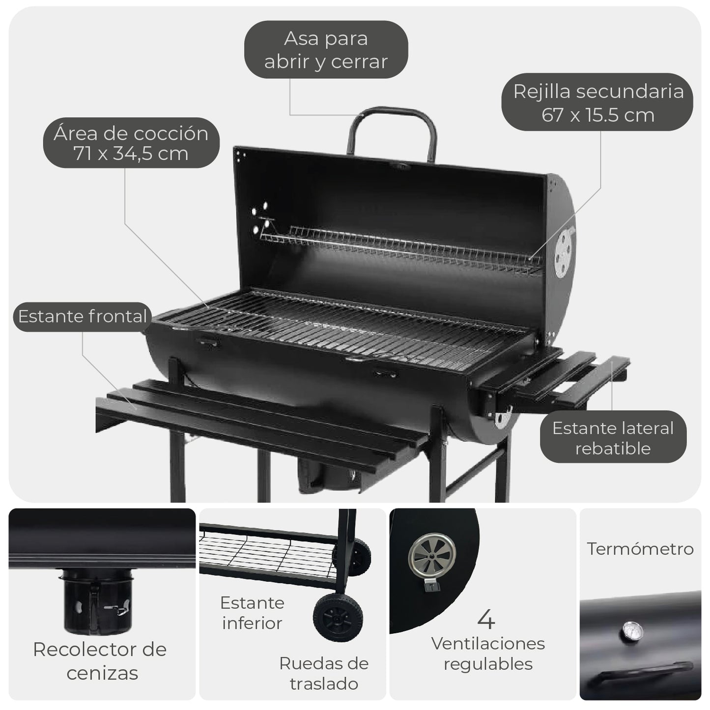 Parrilla Tambor BBQ Black