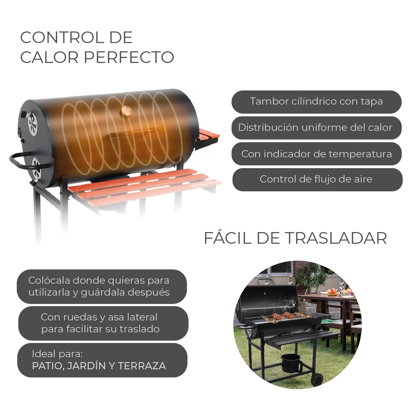 Parrilla Tambor BBQ Wood