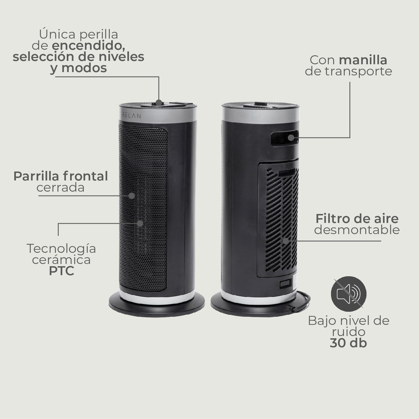 Termoventilador Cerámico Eléctrico Tower 2000W
