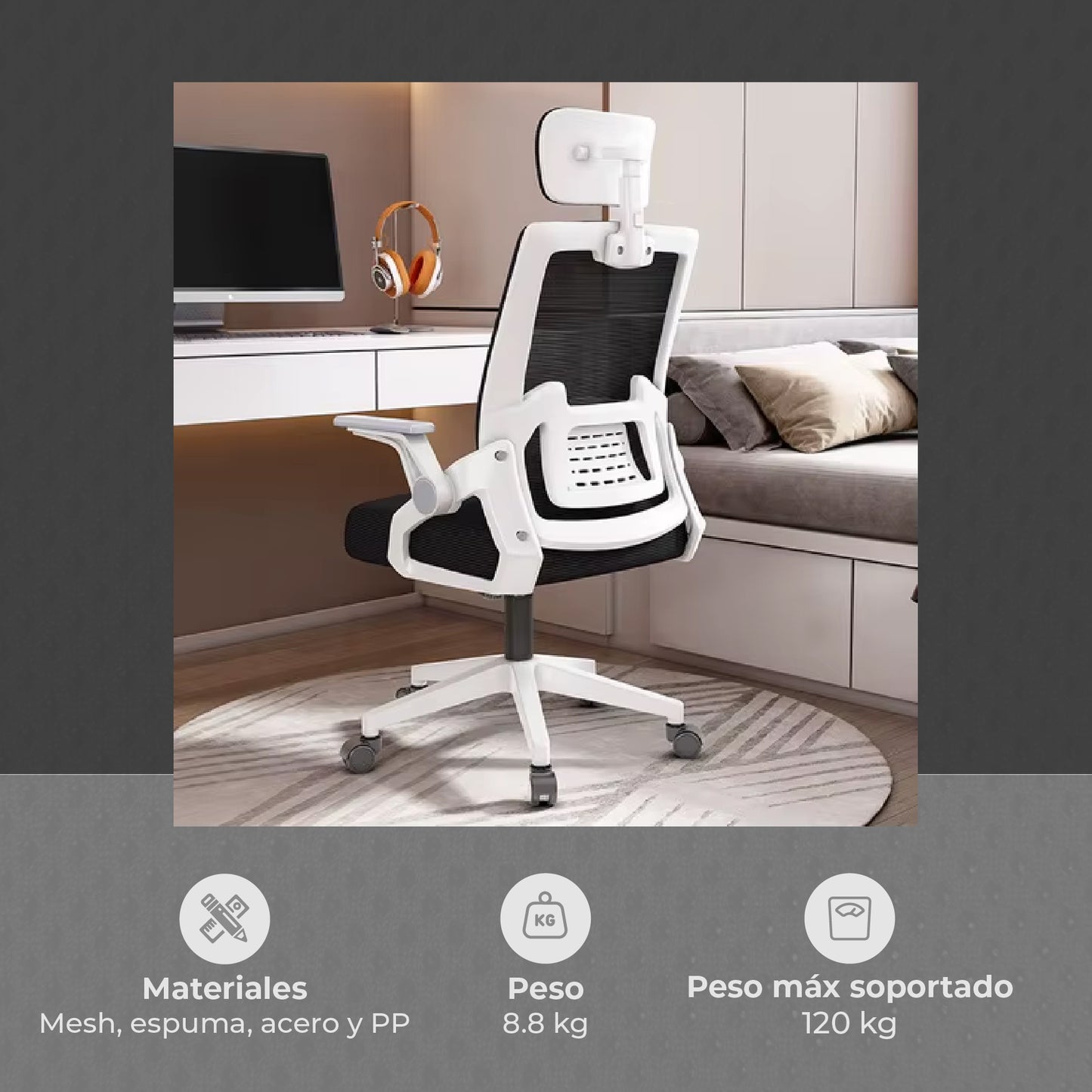 Silla de Escritorio Ergonómica Doha Blanco