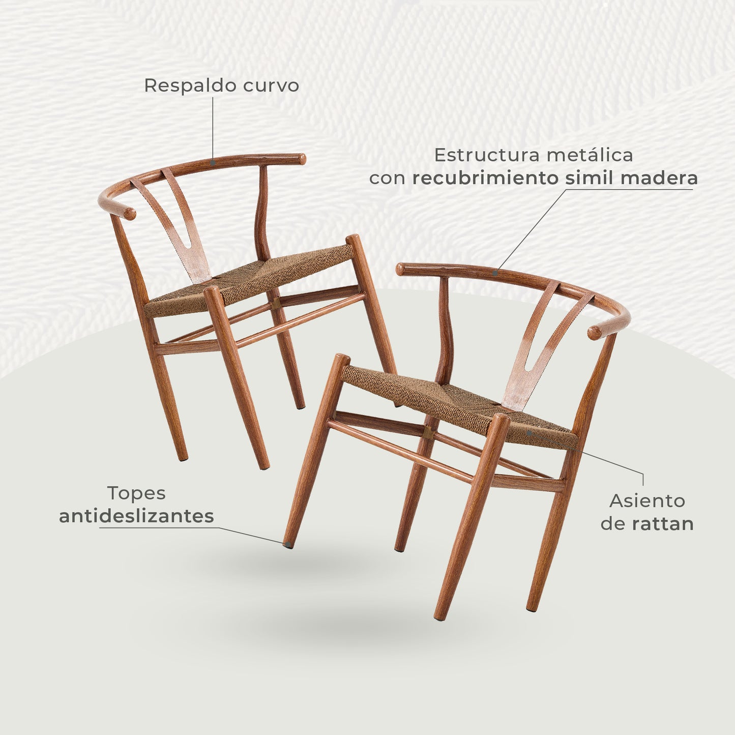 Set de 2 Sillas Wishbone Makati