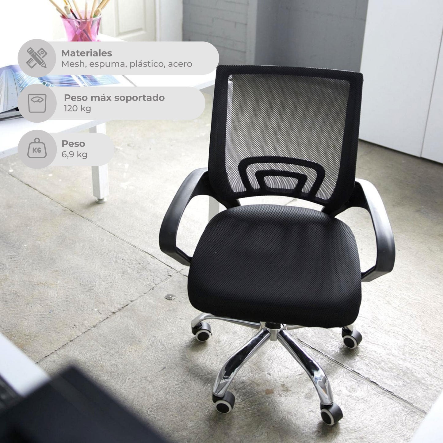 Silla de Escritorio Ergonómica Mesh+ Basculante