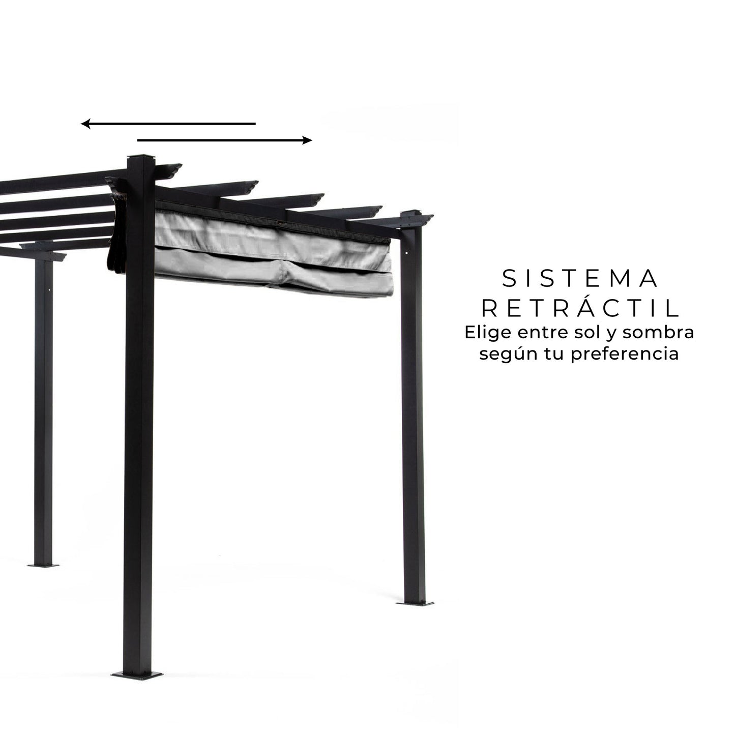 Pérgola Grey Shelter Retráctil 3x3 Mts