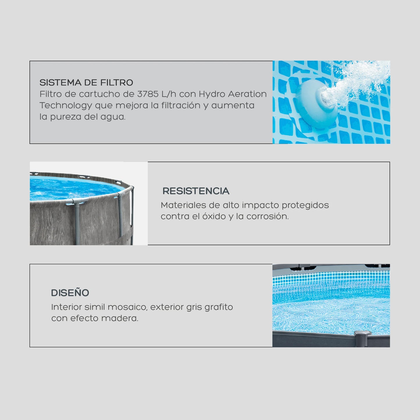 Piscina Estructural Greywood Prism Premium 457 Cm