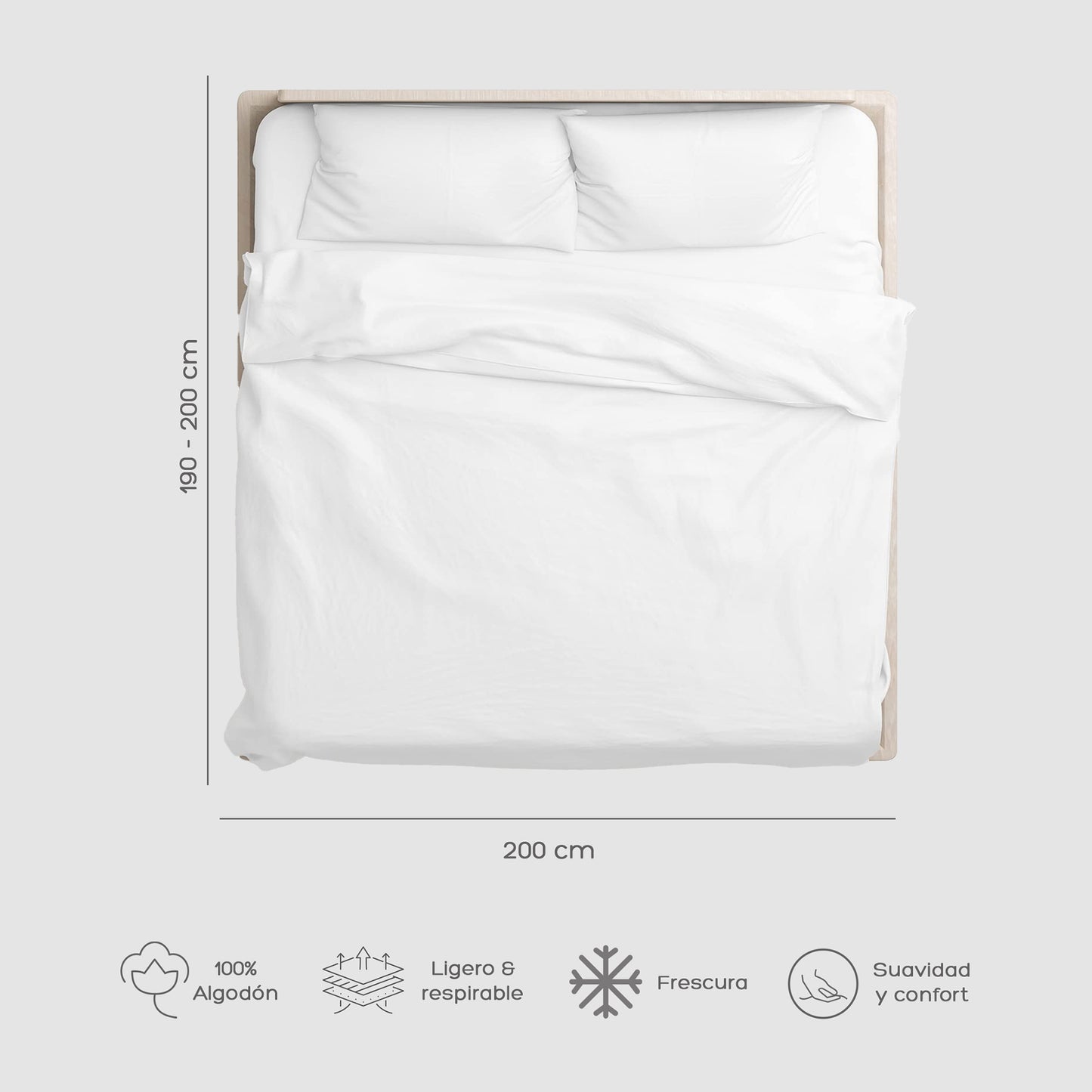 Cubre Plumón Super King Blanco 300 Hilos