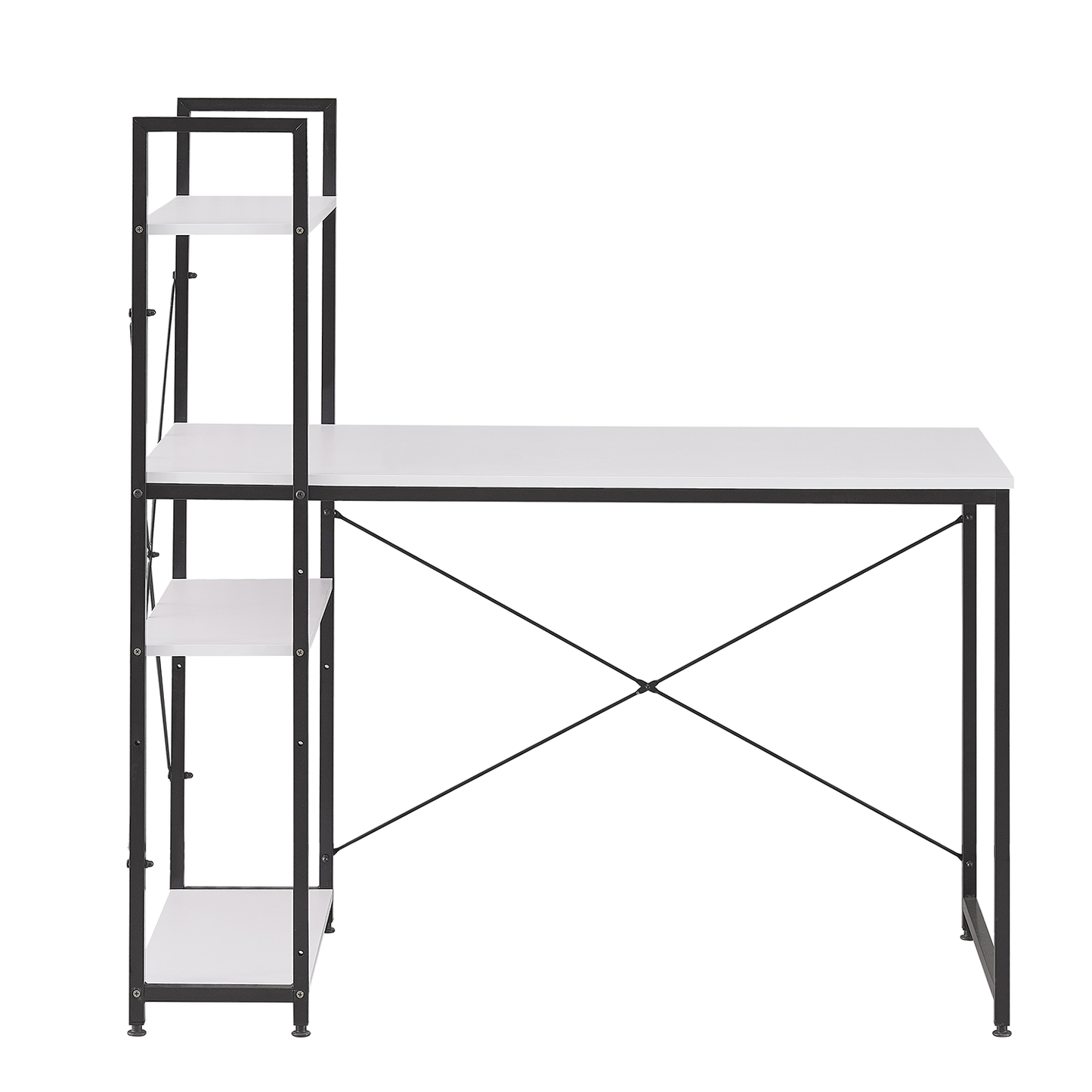 Escritorio Estilo Industrial Estantería Lateral Desk 4 Blanco