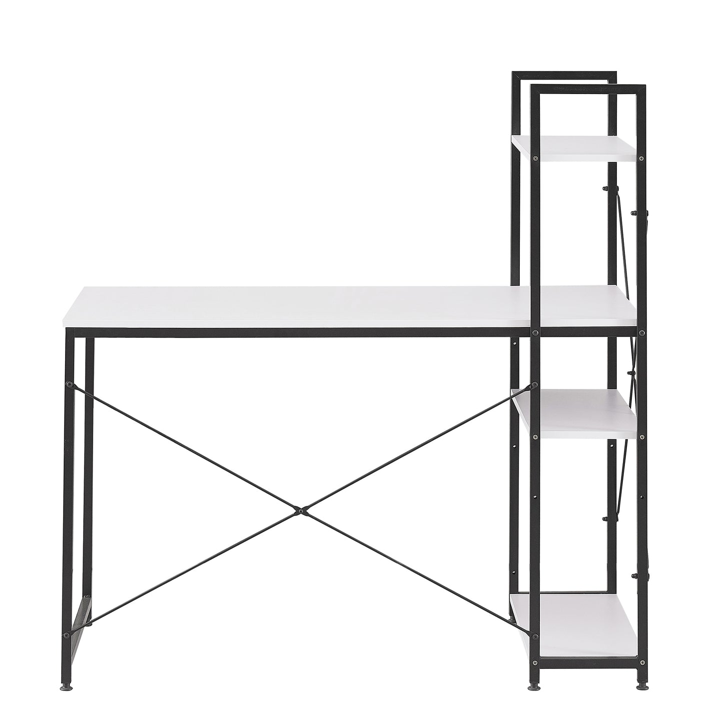 Escritorio Estilo Industrial Estantería Lateral Desk 4 Blanco