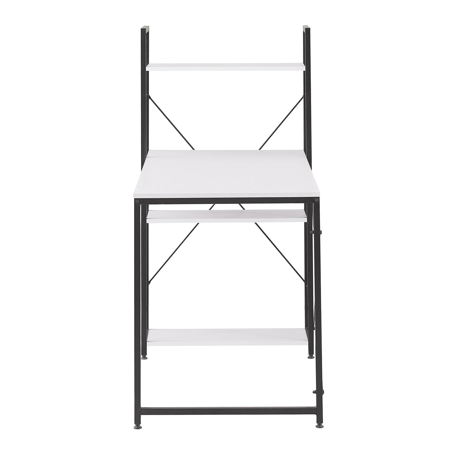 Escritorio Estilo Industrial Estantería Lateral Desk 4 Blanco