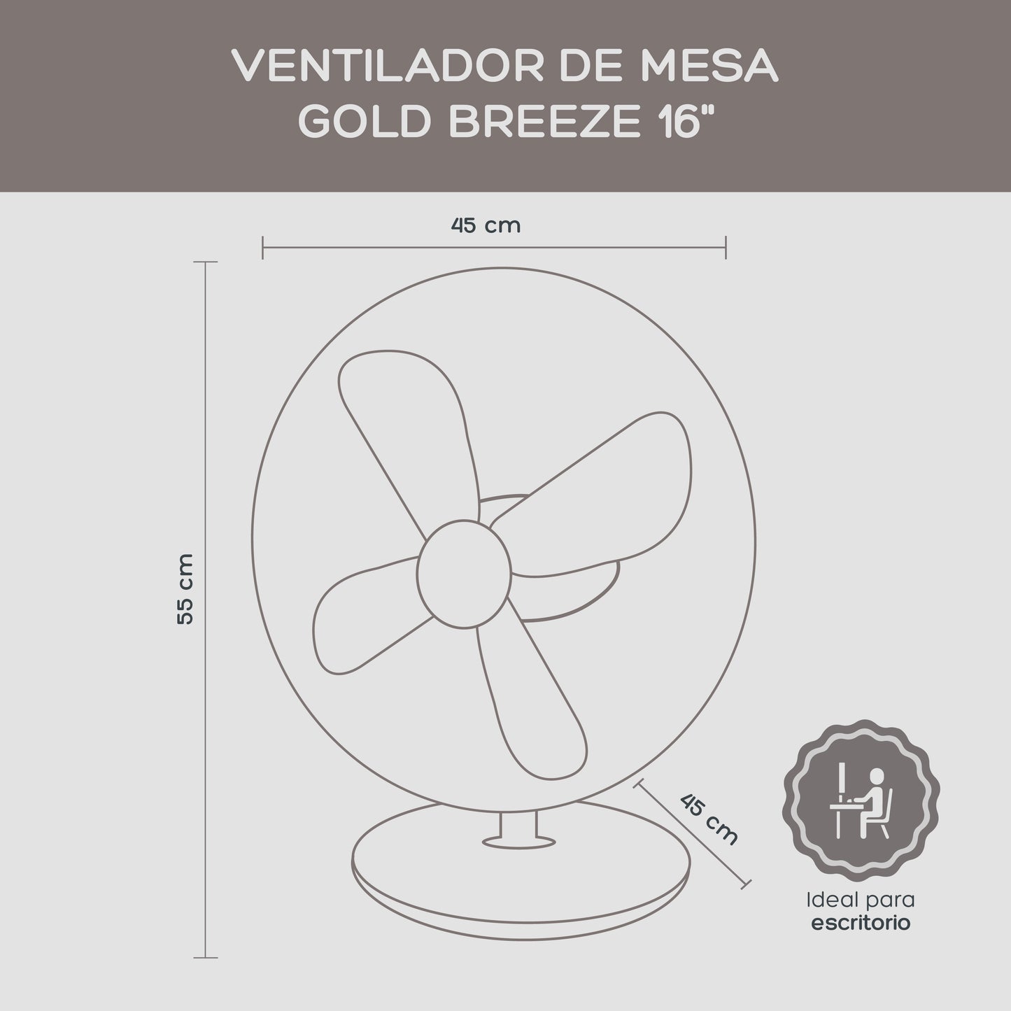 Ventilador de Mesa Gold Breeze 16"