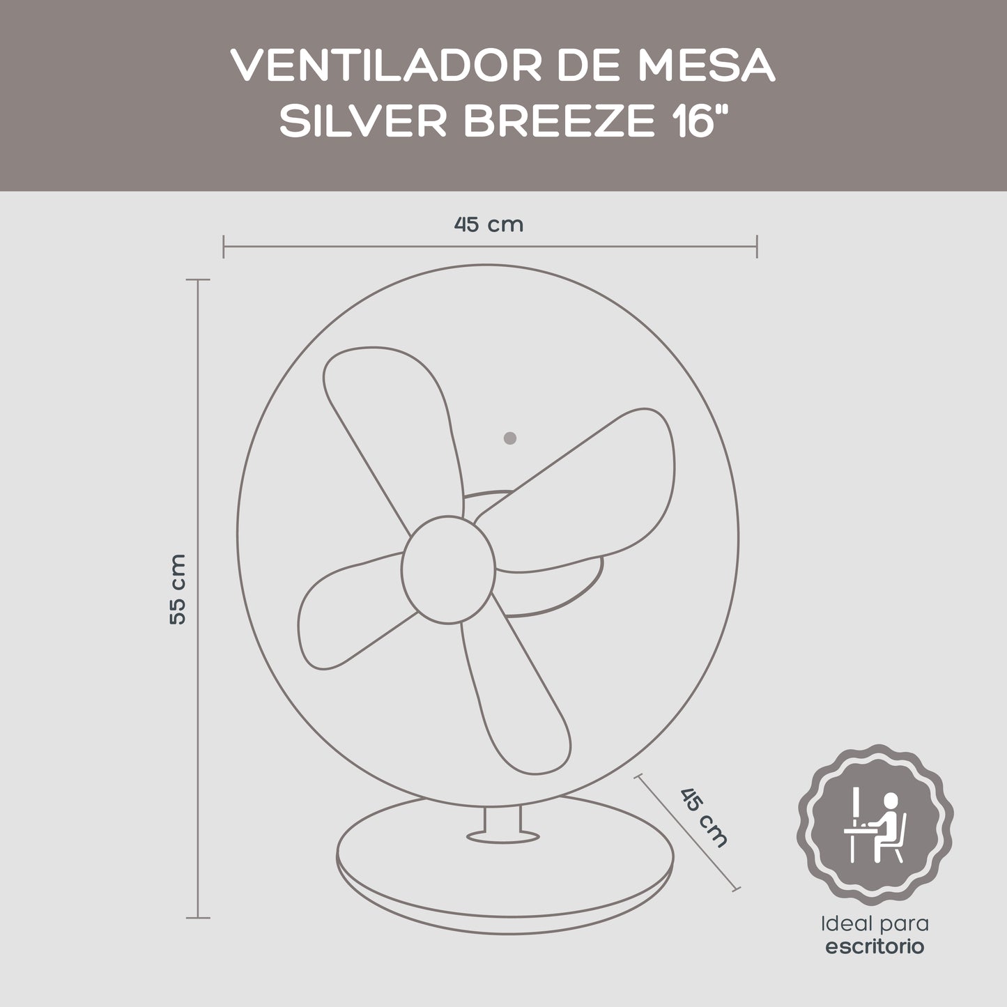 Ventilador de Mesa Silver Breeze 16"
