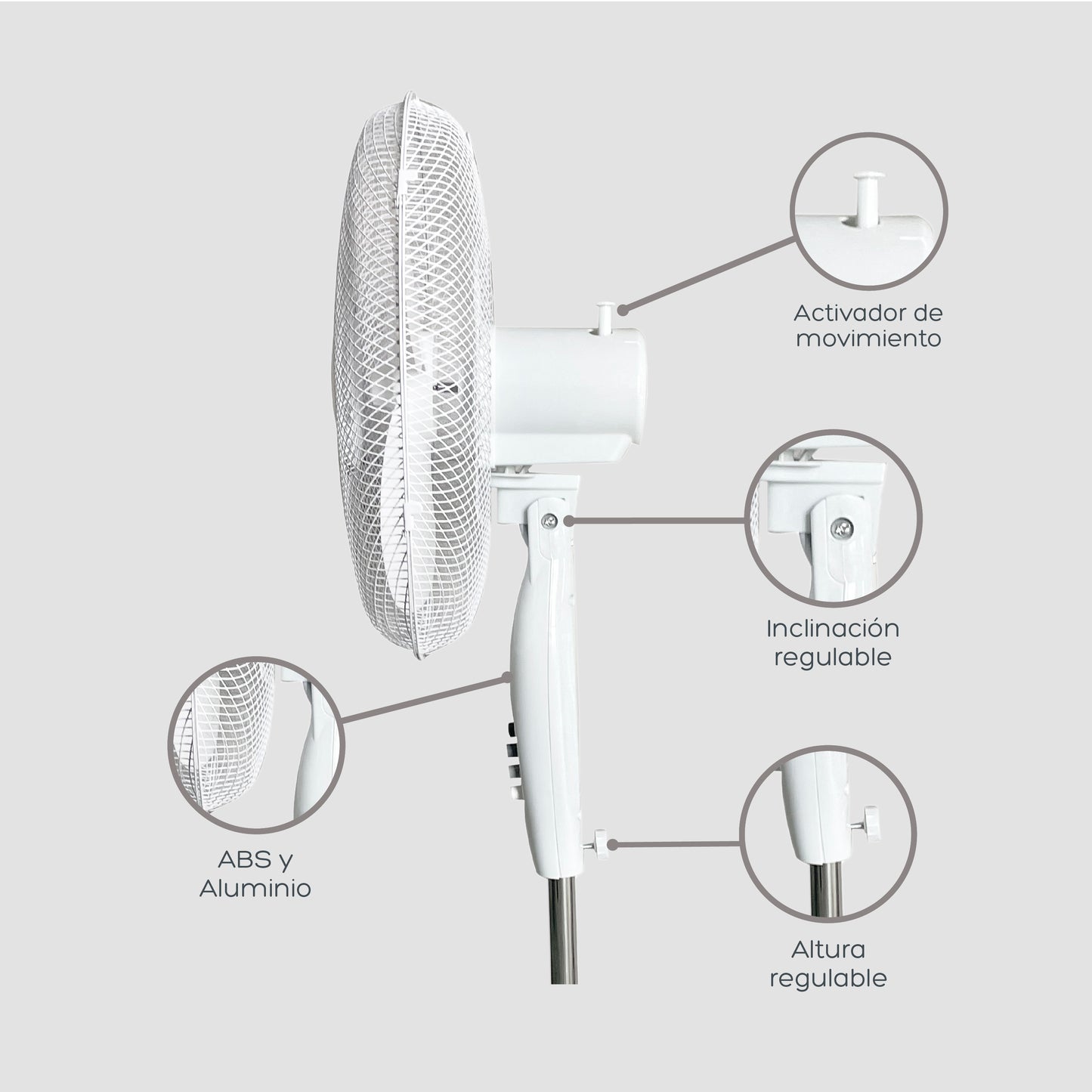 Ventilador de Pedestal Blanco 16"