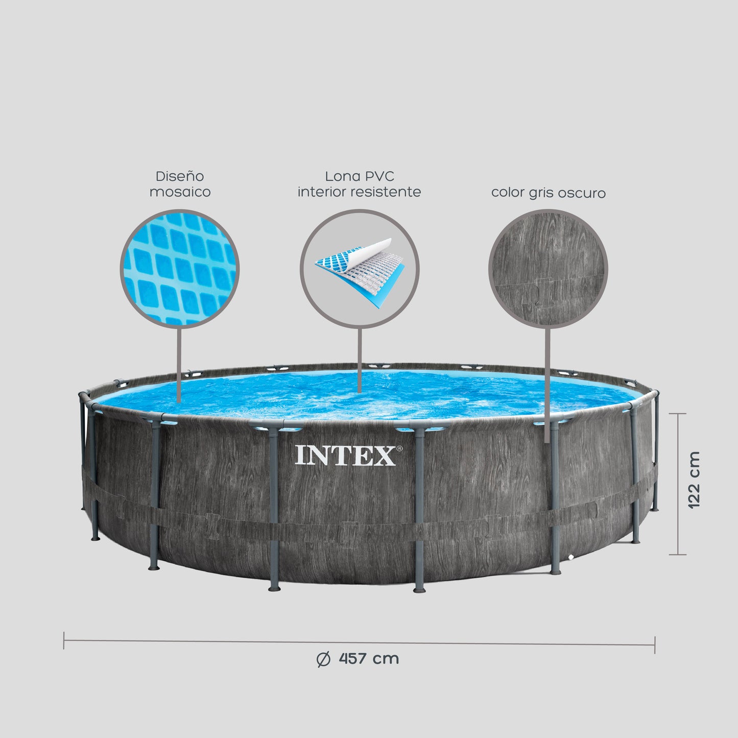 Piscina Estructural Greywood Prism Premium 457 Cm