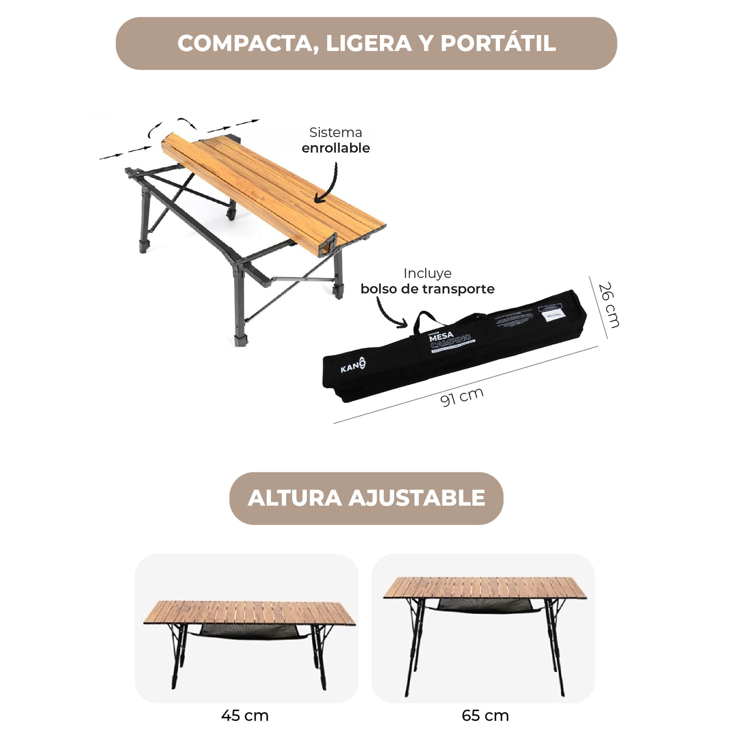 Mesa Plegable Roble