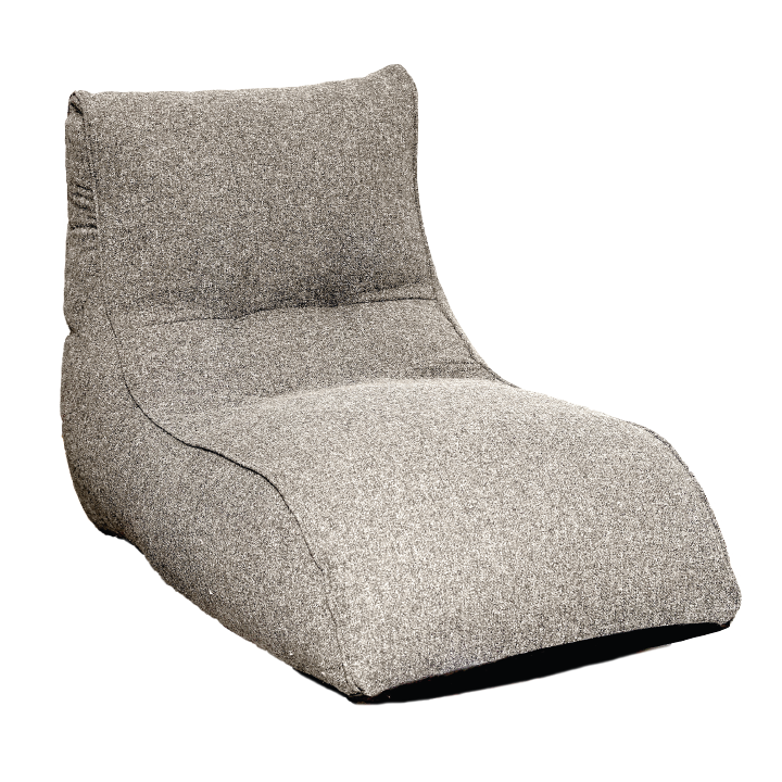 Sofá Pouf / Puff Beige Largo Con Respaldo