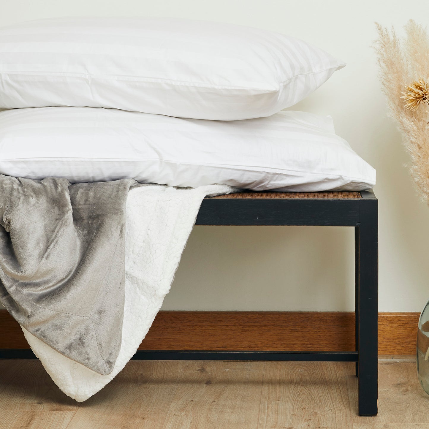 Manta Sherpa Jacquard Gris King