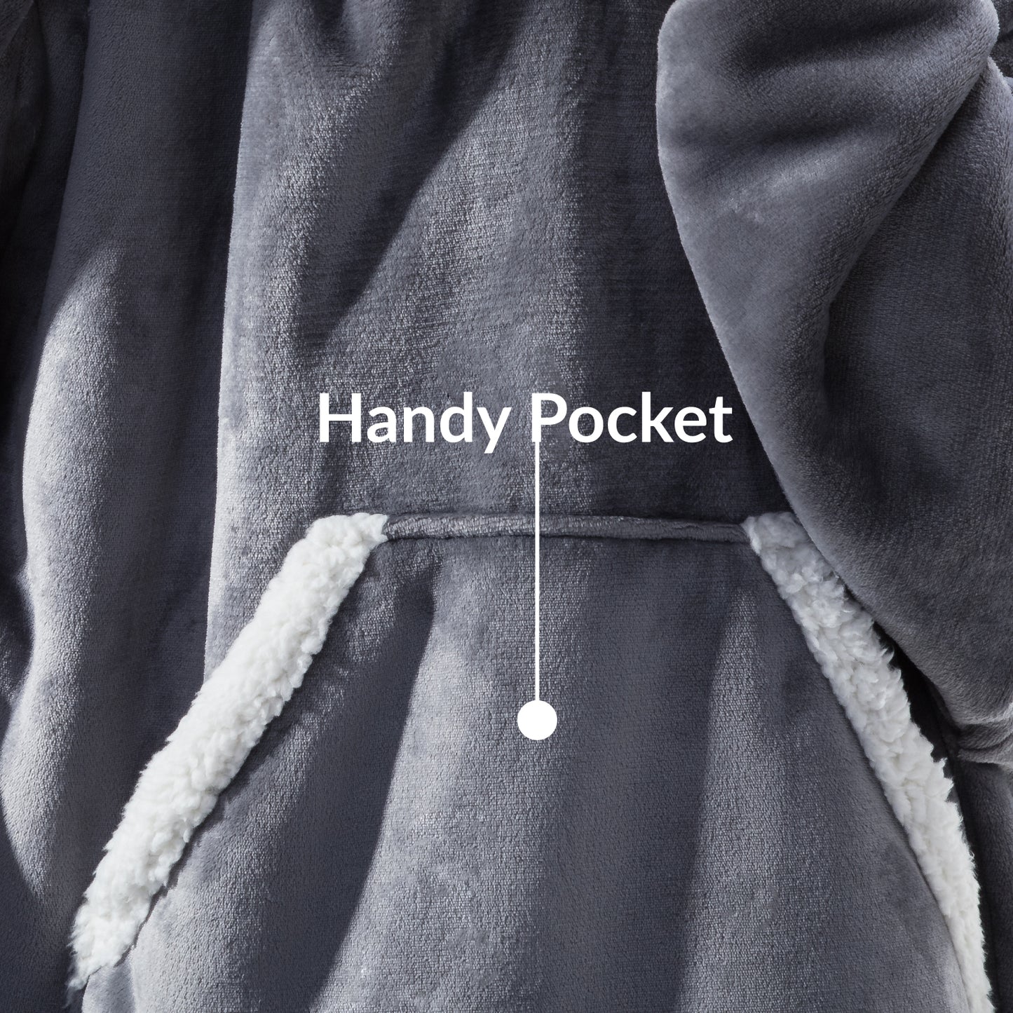 Manta Poncho Sherpa Gris