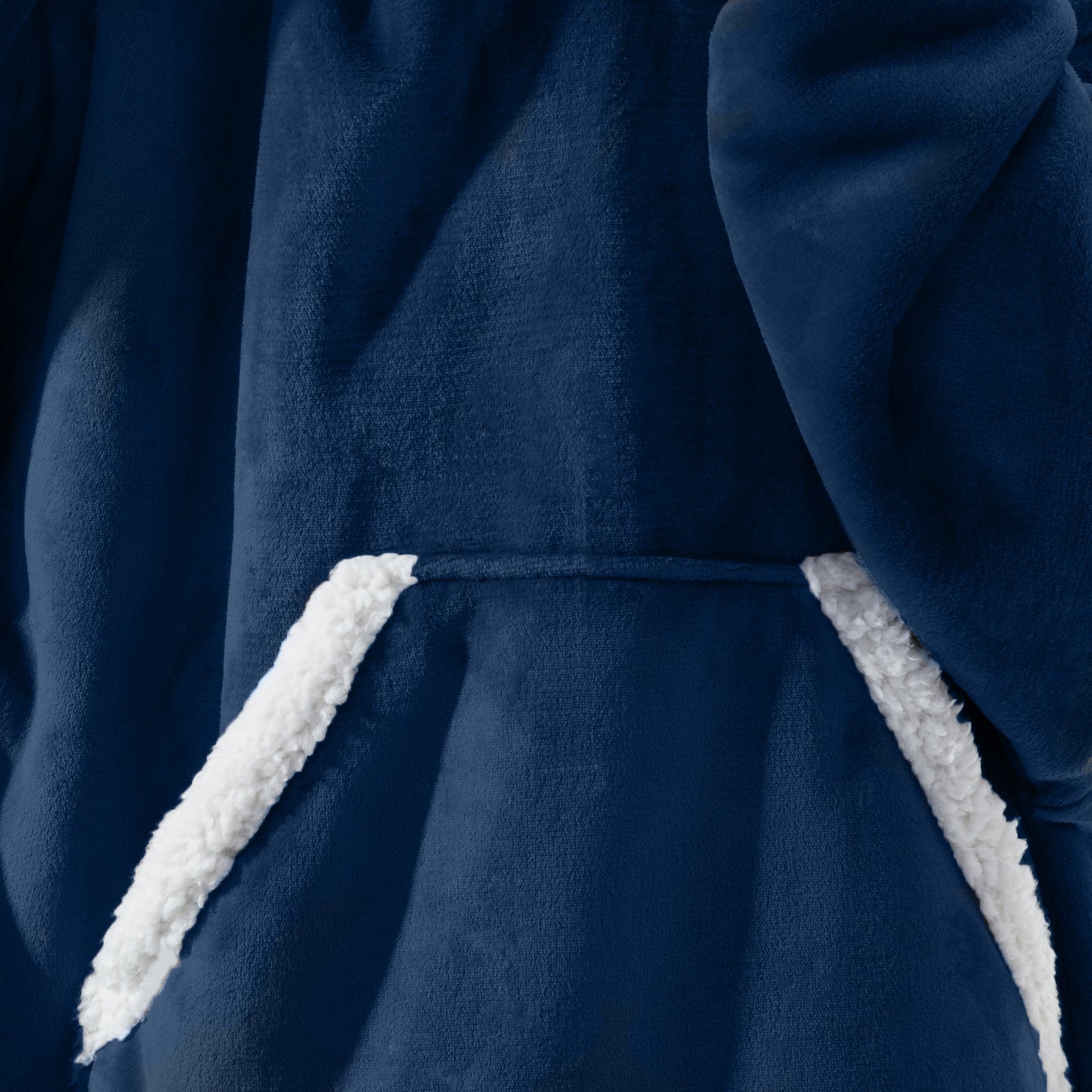 Manta Poncho Sherpa Azul