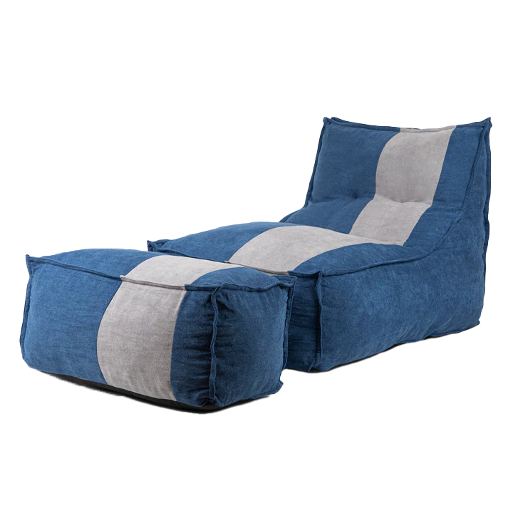 Sillón Pouf con Apoya Pies Raya