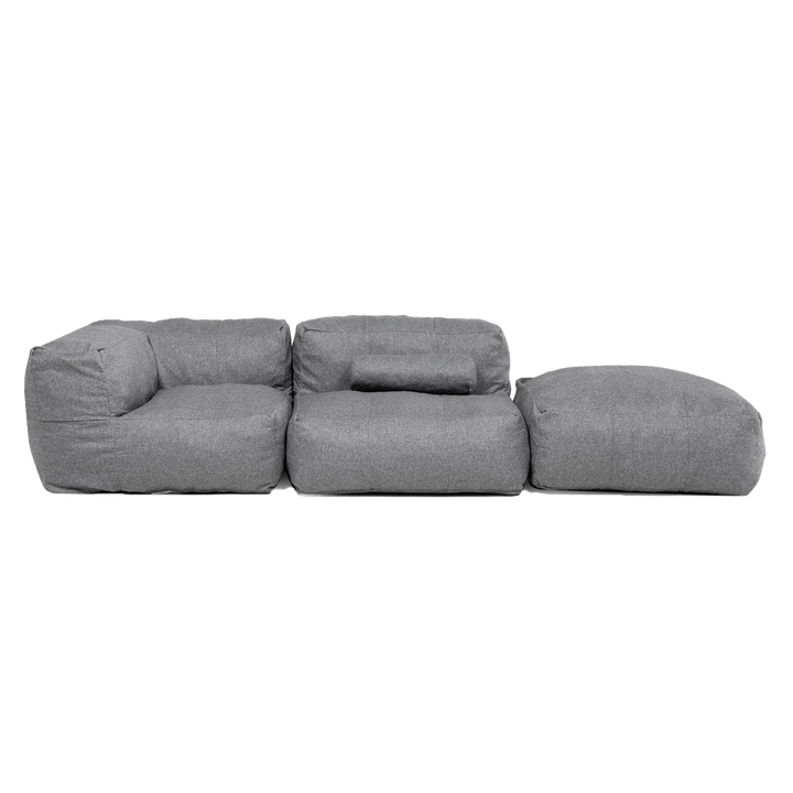 Sofá Pouf Seccional Gris