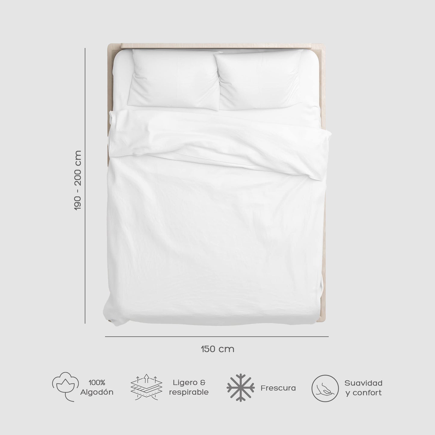 Cubre Plumón Queen Blanco 300 Hilos