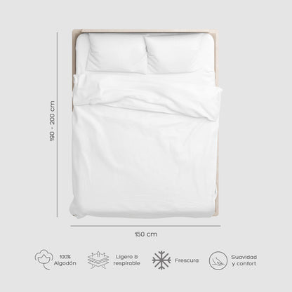 Cubre Plumón Queen Blanco 300 Hilos