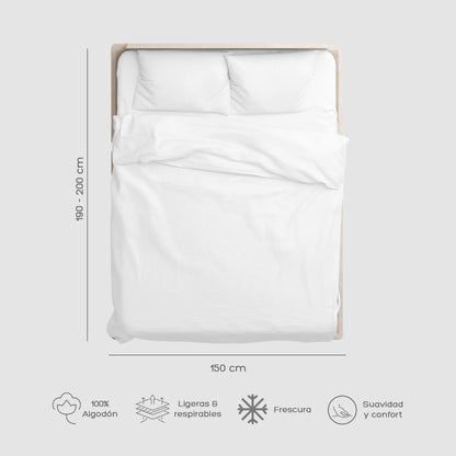 Juego de Sábanas Blancas Queen 300 Hilos