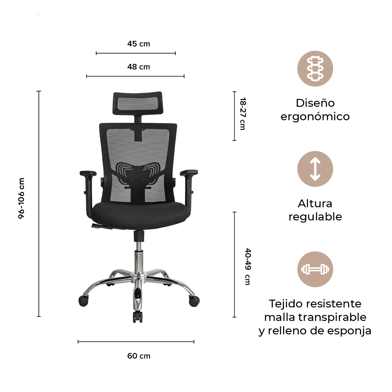 Silla de Escritorio Ergonómica Delphi