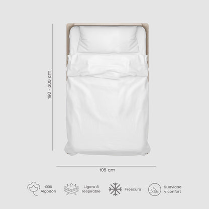 Cubre Plumón 1.5 Plazas Blanco 300 Hilos