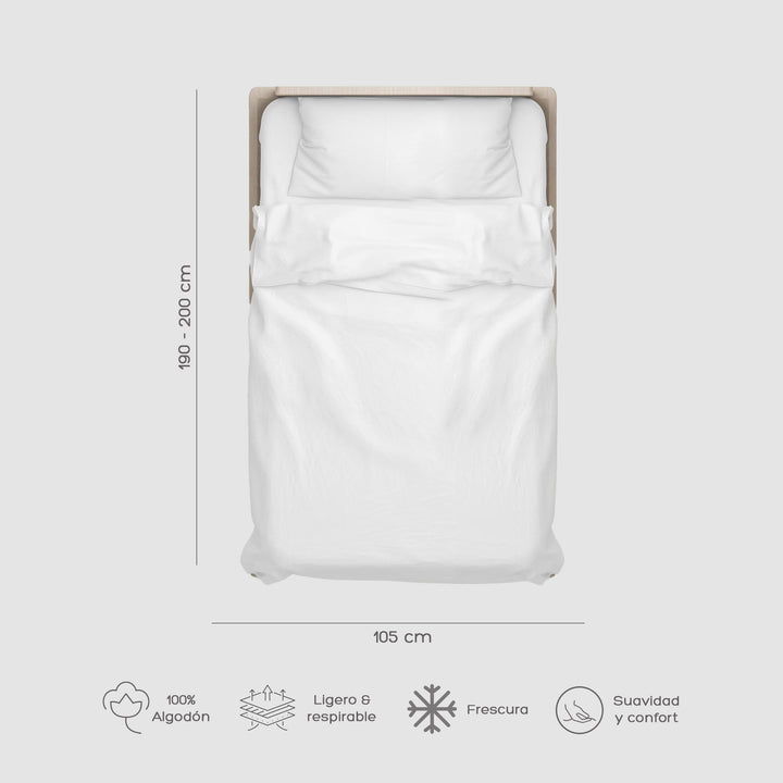 Cubre Plumón 1.5 Plazas Blanco 300 Hilos