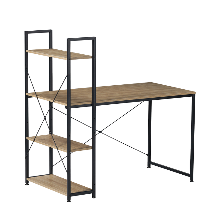 Escritorio Estilo Industrial con Estantería Lateral Desk 4 Natural
